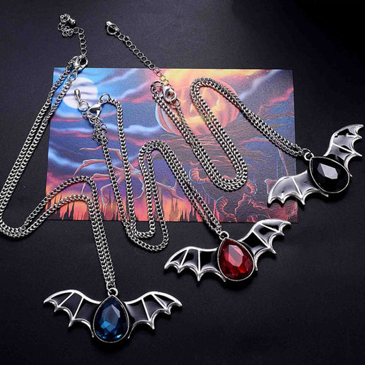 Women's & Men's Halloween Bat Personality Punk Dripping Oil Necklaces