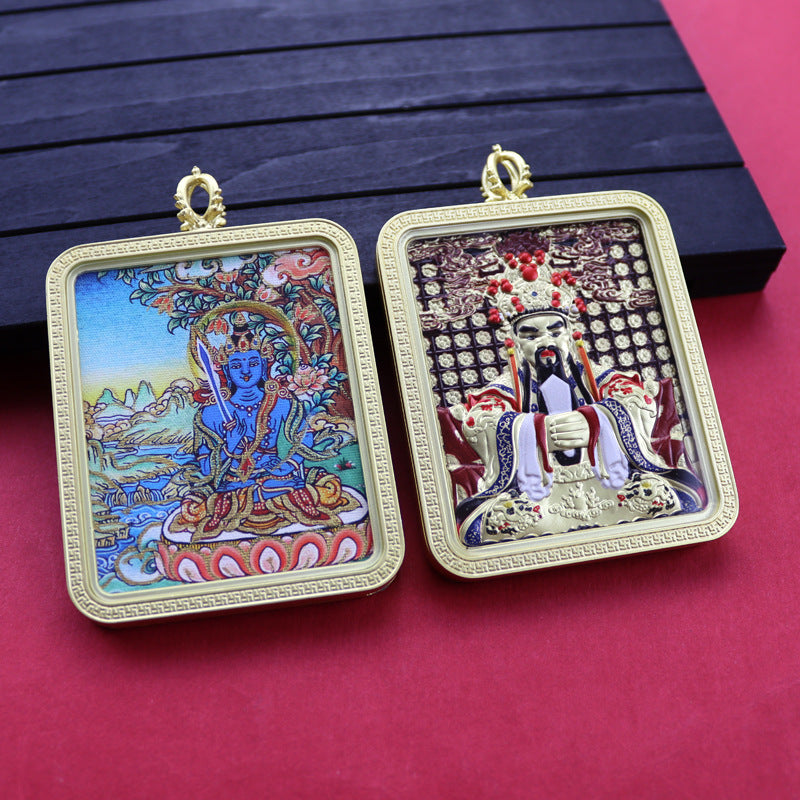 Eight Guards Dragon Five Master Three-dimensional Double-sided Tibetan Pendants