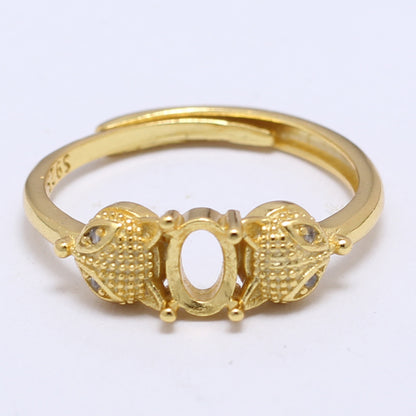Frame Open Mouth Autumn Copper Alloy Electroplating Sier Rings