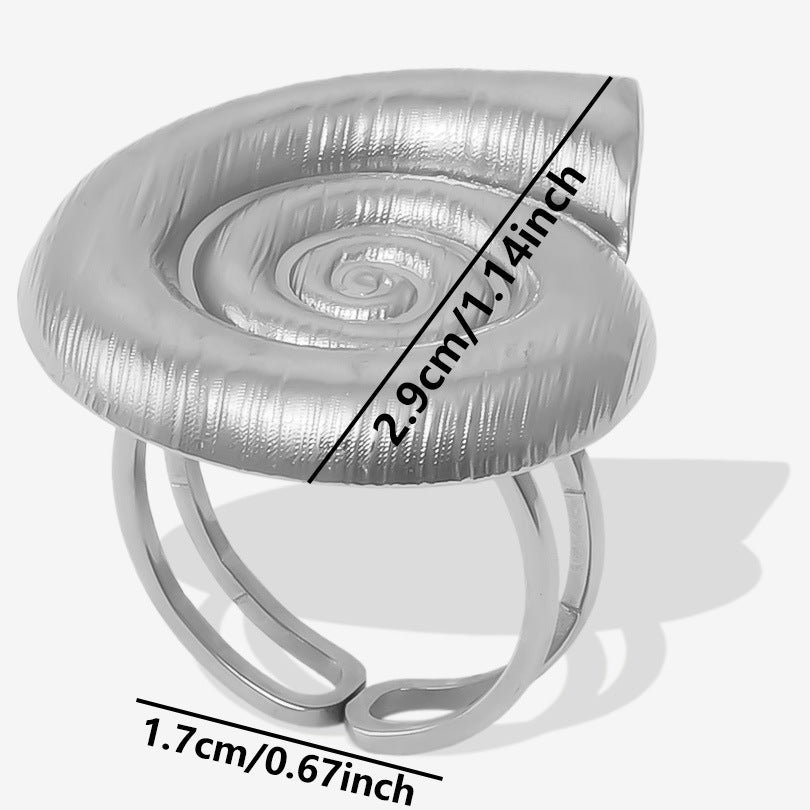 Beach Golden Conch Female Exaggerated Opening Rings