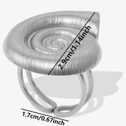 Beach Golden Conch Female Exaggerated Opening Rings