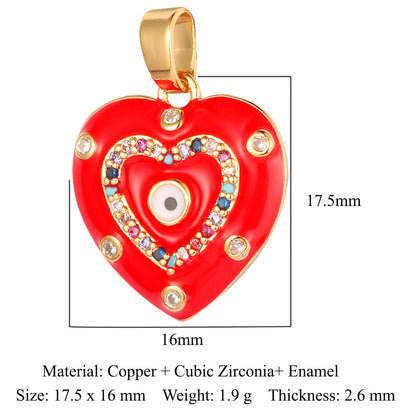 Color Zirconium Copper Micro Inlaid Zircon Pendants