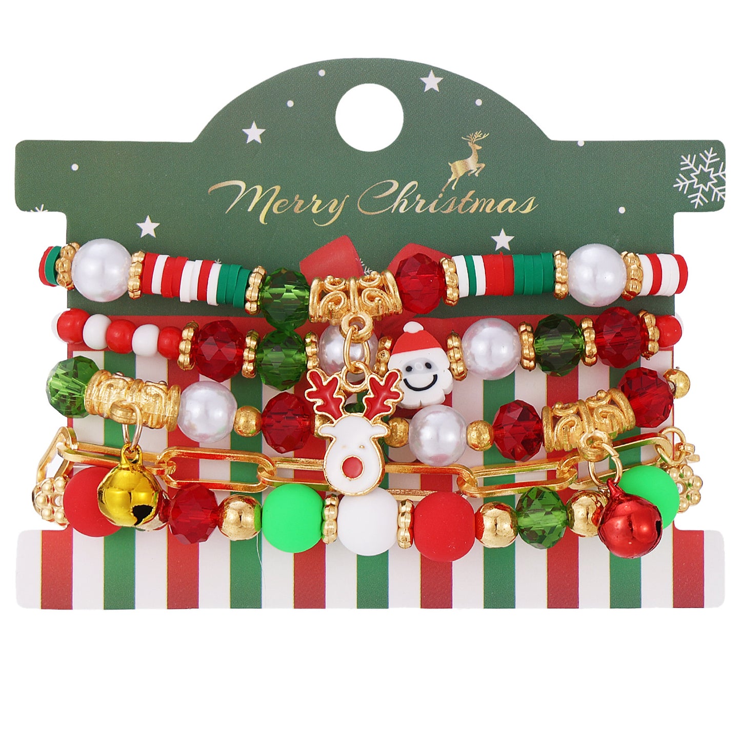 Women's Imitation Pearl Beaded Garland Deer Head Bracelets