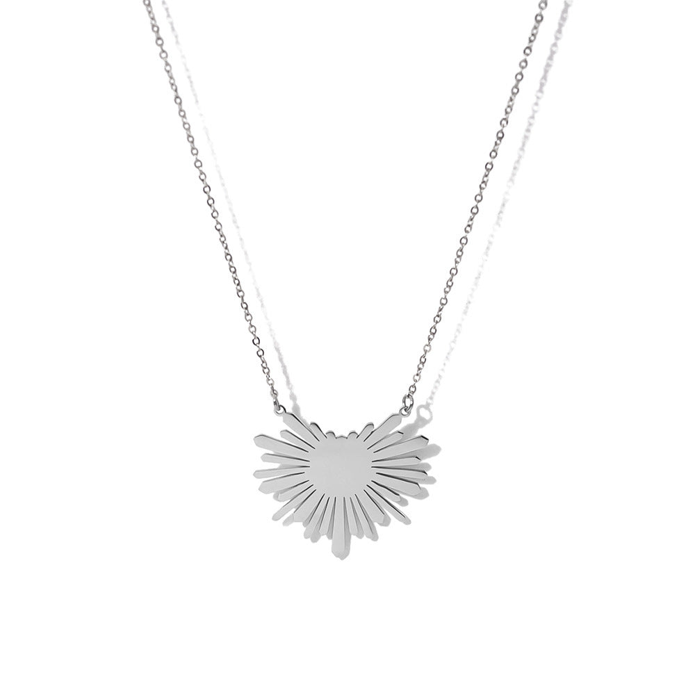 Sunflower Series Suit Gold Titanium Steel Choker Necklaces