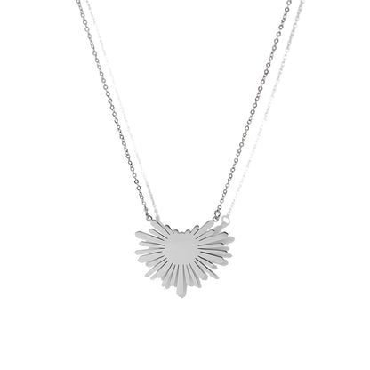 Sunflower Series Suit Gold Titanium Steel Choker Necklaces