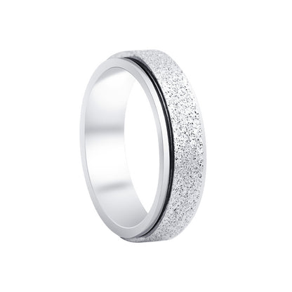 Standard Code Colorful Rose Gold Titanium Steel Frosted Rotatable Rings