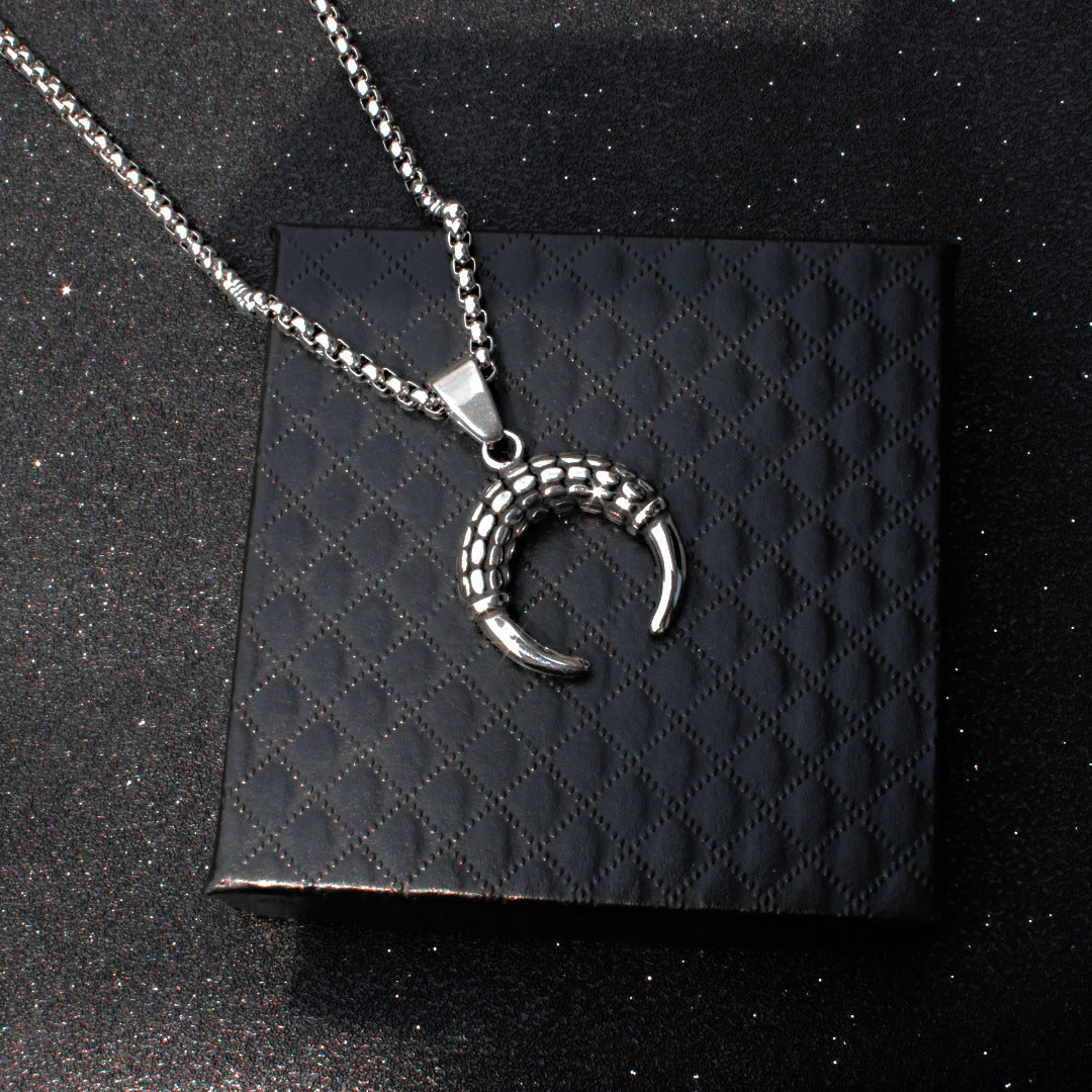 Fashion Stainless Steel Crescent-shaped Titanium Personality Necklaces