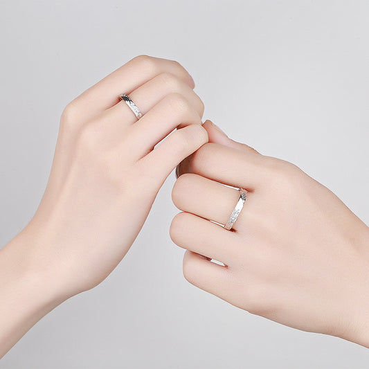 Korean Style Light Luxury Minority Couple Simple Rings