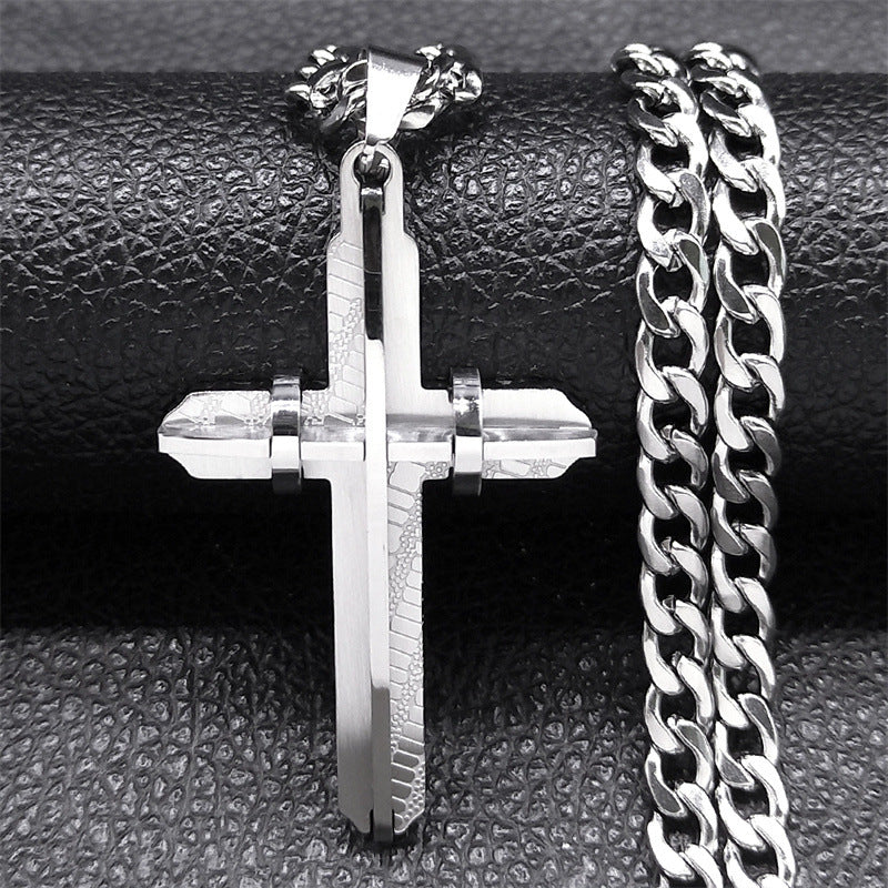 Men's Classic Creative Cross Stainless Steel Fashion Necklaces