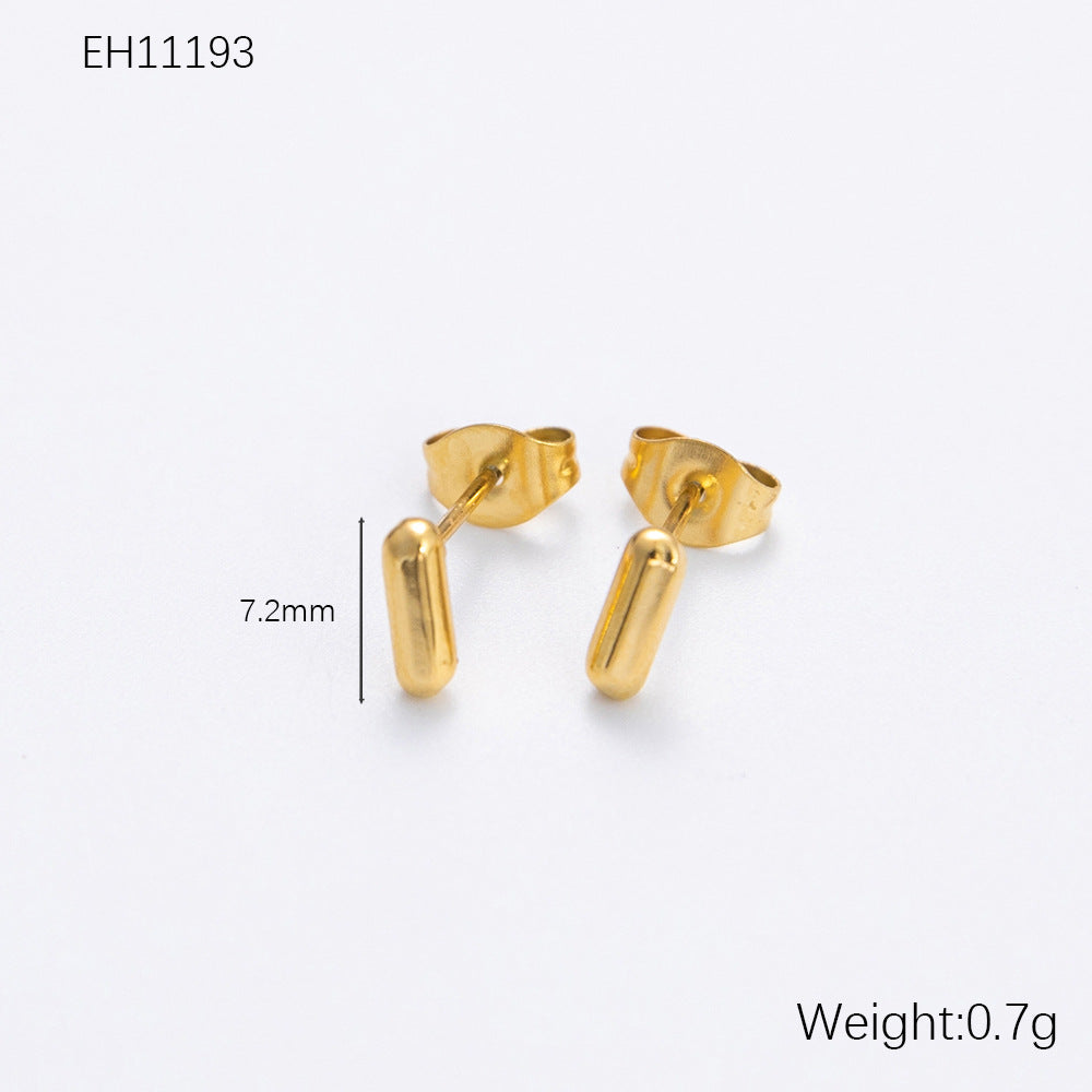 Women's Alphabet Letter Stainless Steel Gold-plated High-grade Affordable Luxury Earrings