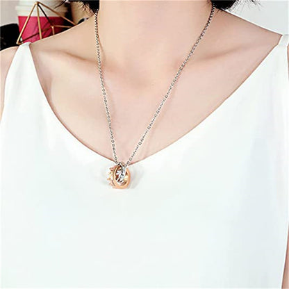 Women's Accessories Fashion Double Buckle Crown Couple Necklaces