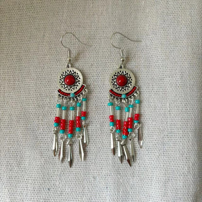 Temperament Personality Bohemian Small Ethnic Style Bead Tourist Earrings