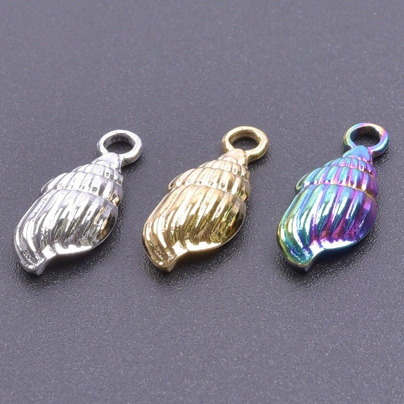 Steel Accessories Golden Conch Titanium Colorful Pendants