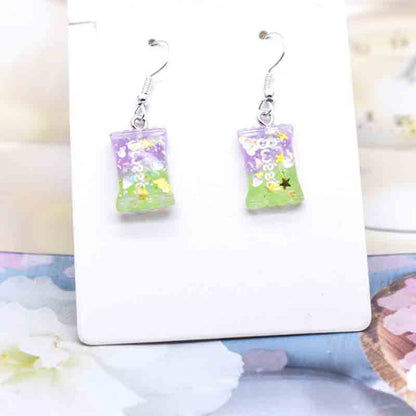 Ice Cream Candy Drink Resin Homemade Earrings