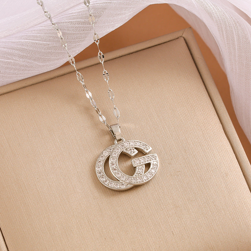 Titanium Steel Colorfast Ornament Female Micro Necklaces