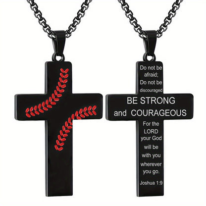 Baseball Boy Cross Stainless Steel Religious Pendants