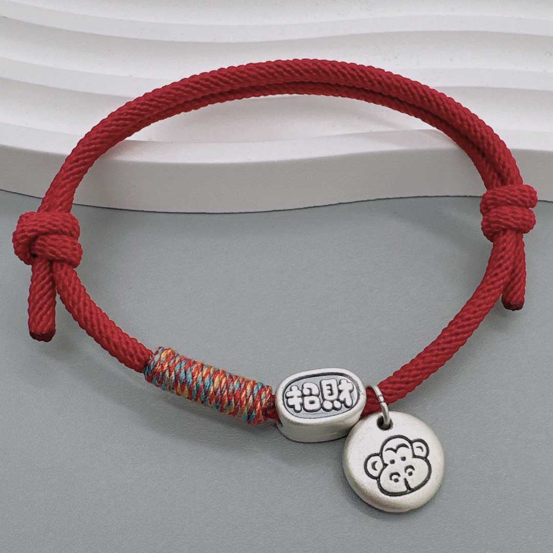 Zodiac Hand-woven Red Rope Sterling Blessing Money Drawing Life Bracelets