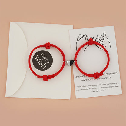 Snap Milan Rope Woven Couple Adjustable Bracelets