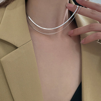 Sier-plated Cold Style Simple Female Clavicle Necklaces