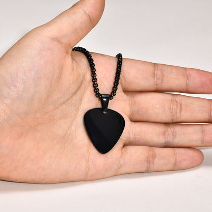 Stainless Steel Light Guitar Pick Black Pendants