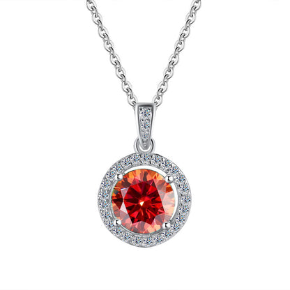 Women's Sterling Sier Round Bag Moissanite High-grade Pendants