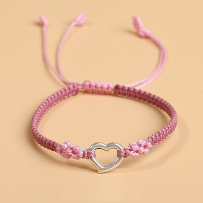 Peach Blossom Woven Hand Strap Simple Design Sweet Couple Bracelets