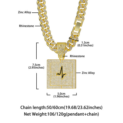 Men's Full Diamond Cuban Link Chain Hip Necklaces