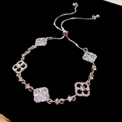 Women's High-grade Light Luxury Zircon Flower Fashion Chinese Valentine's Bracelets