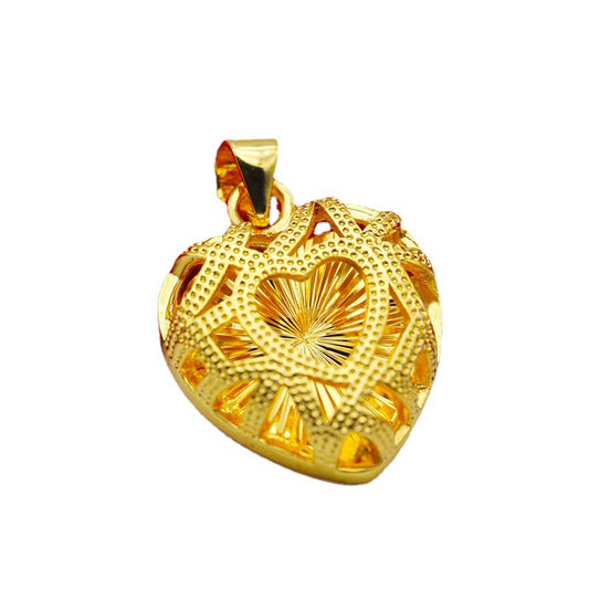 Women's Live Streaming Alluvial Gold Hollow Big Flower Pendants