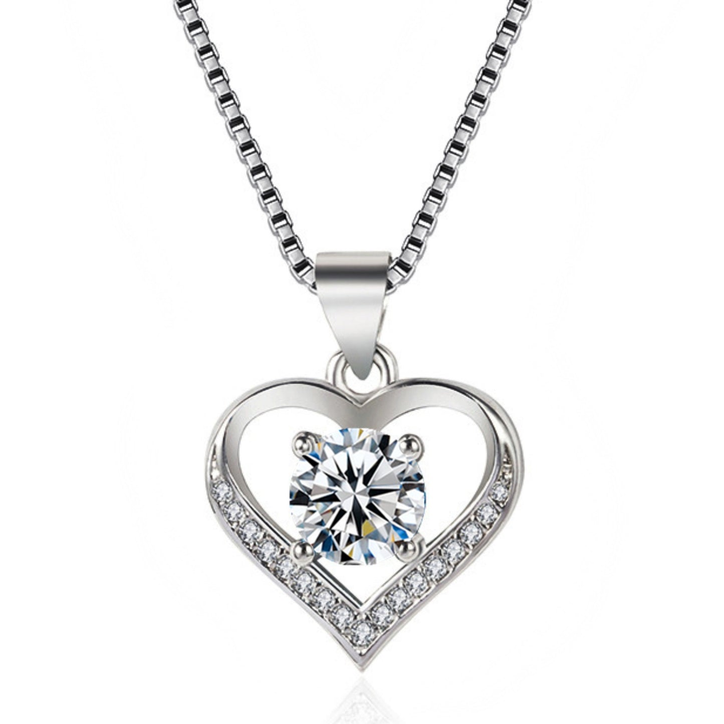 Korean Style Sier Love Choice Heart-shaped Pendants