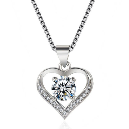 Korean Style Sier Love Choice Heart-shaped Pendants