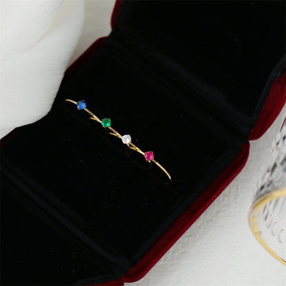 Drill Thin Titanium Steel Gold Plated Fashion Rings