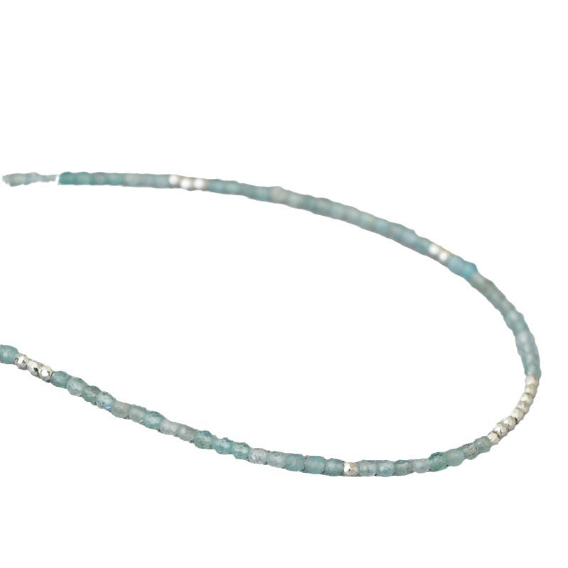 Fresh Elegant Minority Simple Aquamarine Real Necklaces