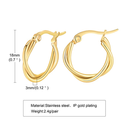 Women's Steel Twist Ear Gold Shaped Simple Stylish Earrings