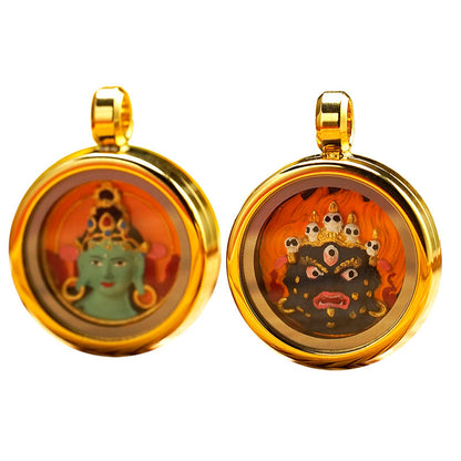 Crafts Titanium Steel Hand Painted Coloring Green Tara Pendants