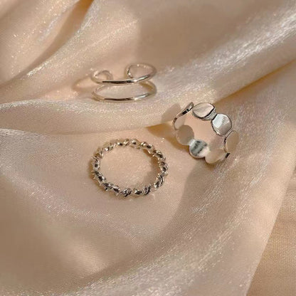 Design Twist Sequins Three-piece Set Fashion Temperament Rings