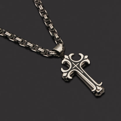 Cross Oiling Stainless Steel Titanium Flat Pendants