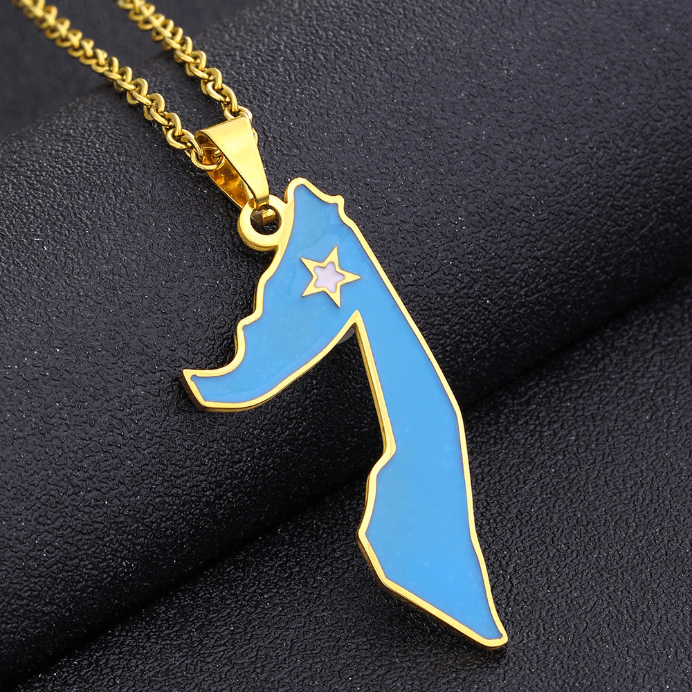 Somali Oil Dripping Map Female Ethnic Necklaces