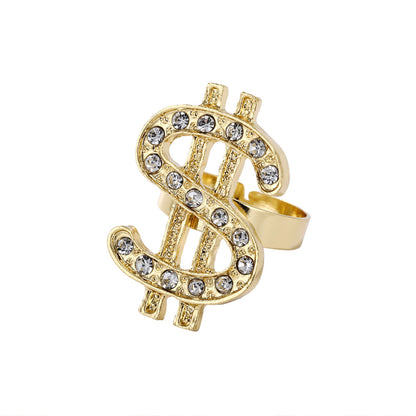 Women's & Men's Nightclub Dollar Symbol Open Hip Hop Rings