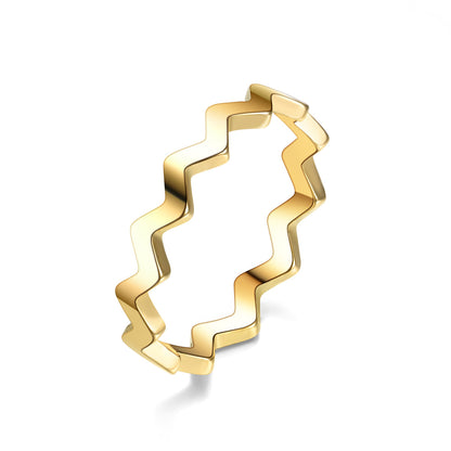 Niche Cut Radian Wavy Shaped Little Rings