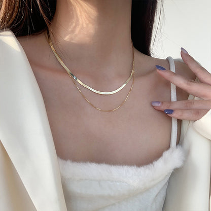 Sier-plated Cold Style Simple Female Clavicle Necklaces