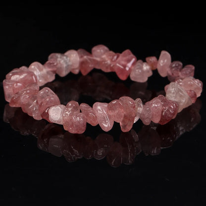 Natural Gravel Amethyst Elastic String Stretchable Bracelets