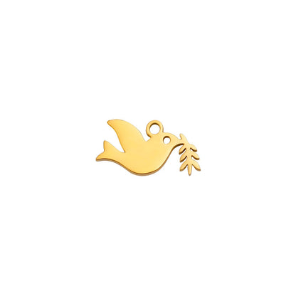 Cat Rabbit Pigeon Peace Bird Feather Pendants