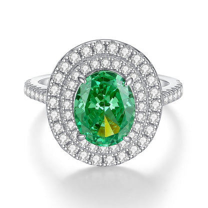 Emerald Female High Carbon Diamond Cut Ice Rings