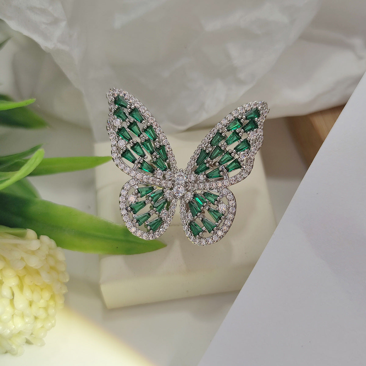 Zircon Butterfly Open Index Finger Trendy Rings