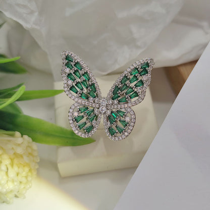 Zircon Butterfly Open Index Finger Trendy Rings