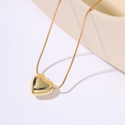 Glossy Gold Sier Love Clavicle Chain Pendants