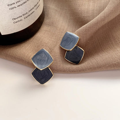 Women's Geometric Square Ear Design High-grade Retro Earrings