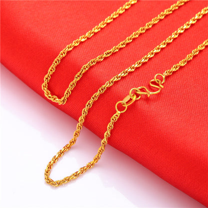 Women's Water Wave Box Hemp Flowers Clavicle Necklaces