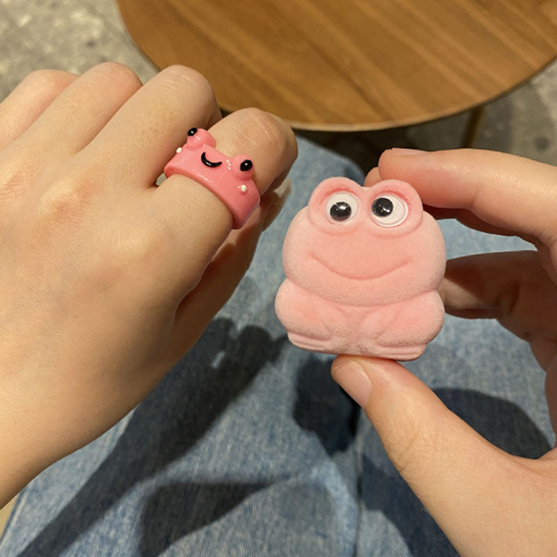 Convenience Store Cute Cartoon Frog Shape Rings